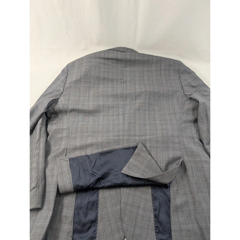 Jos. Bank Reserve Reda Blazer Suit Jacket Wool  Gray Glenn‎ Check 48R plaid READ
